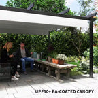 12 Ft. X 12 Ft. White Portable Gazebo, Retractable Pergola with Weather Resistant Canopy, Aluminum Patio Grill Gazebo