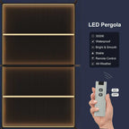 Grey Louvered Pergola Outdoor Aluminum Pergola with Adjustable Roof for Patio Grey Hardtop Gazebo