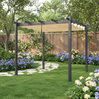 Reinforced Replacement Canopy Top Cover Compatible with the ZYMPG10 Purple Leaf Domi Kozyard and Universal to Most 10' X 10' Retractable Pergolas - Classic Sand, Riplock 350