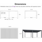 Grey Louvered Pergola Outdoor Aluminum Pergola with Adjustable Roof for Patio Grey Hardtop Gazebo