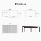 Bronze Louvered Pergola with Adjustable Roof for Deck Backyard Garden Hardtop Gazebo