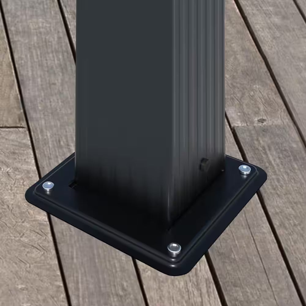 13 Ft. X 10 Ft. Aluminum Outdoor Patio Pergola with Retractable Canopy in Dark Gray