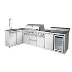 Outdoor Kitchen Island with 6+1 Burner Propane Gas BBQ Grill
