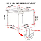 13 Ft. X 10 Ft. Aluminum Outdoor Patio Pergola with Retractable Canopy in Dark Gray