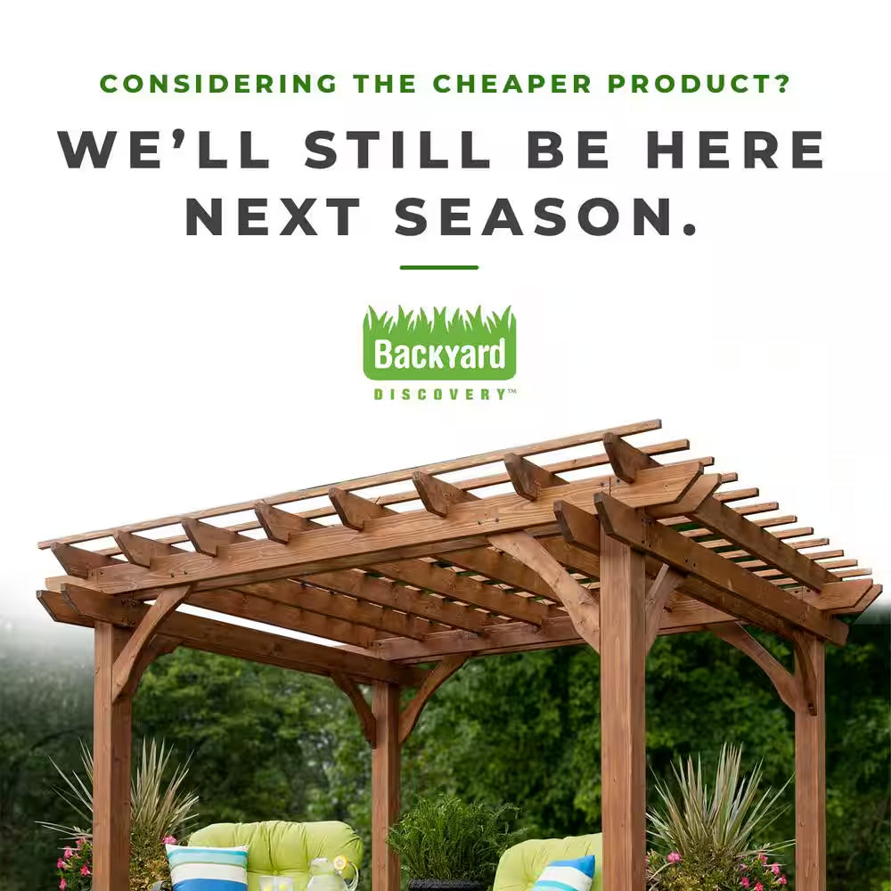 Brockton 10 Ft. X 14 Ft. All Cedar Wooden Modern Pergola