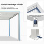 Louvered Pergola Modern White Pergola with Adjustable Roof for Deck Backyard Garden