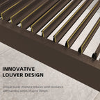 Bronze Louvered Pergola with Adjustable Roof for Deck Backyard Garden Hardtop Gazebo