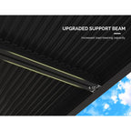 Grey Louvered Pergola Outdoor Aluminum Pergola with Adjustable Roof for Patio Grey Hardtop Gazebo