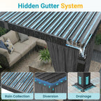 Pergola 12'X20' with Adjustable Roof & Thick Aluminum Frame for All Weather