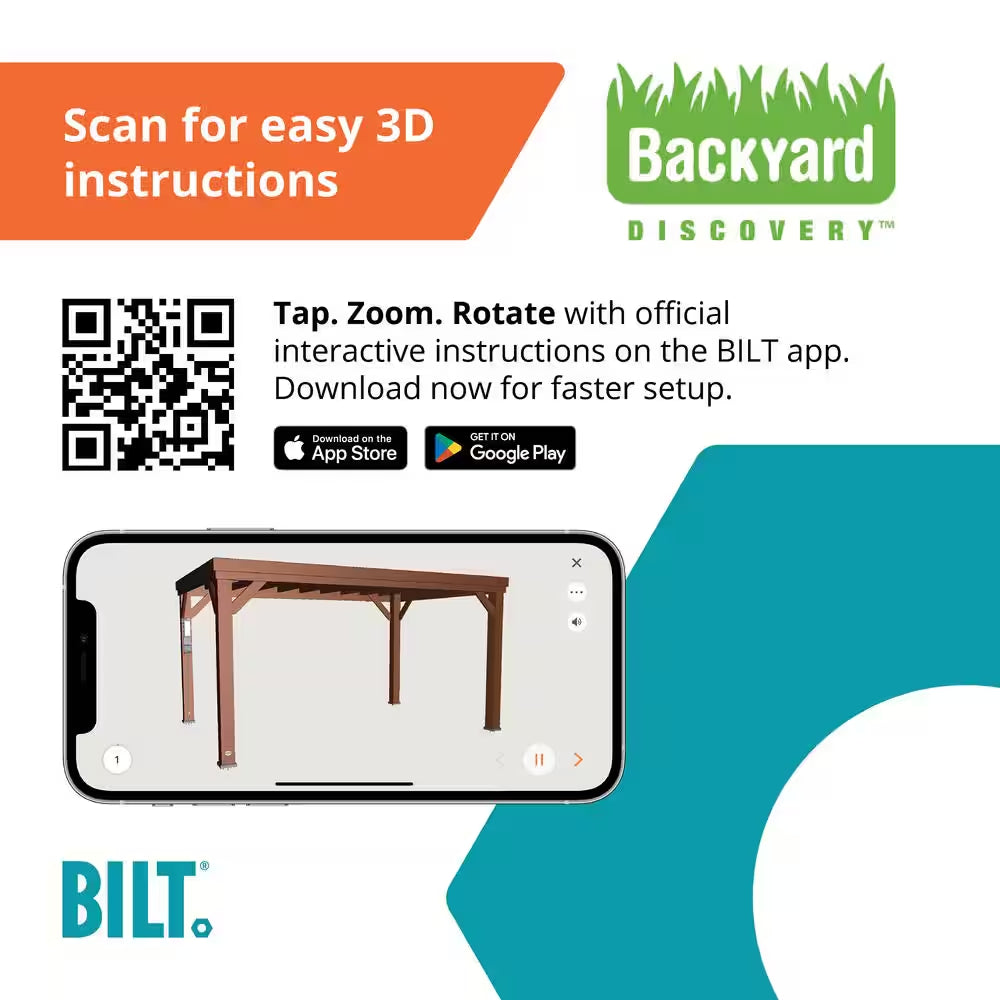 Brockton 10 Ft. X 14 Ft. All Cedar Wooden Modern Pergola