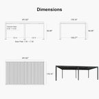 Grey Louvered Pergola Outdoor Aluminum Pergola with Adjustable Roof for Patio Grey Hardtop Gazebo