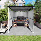 6X6Ft Outdoor Pergola for Patio,Bike Storage Shed,Lean to Hardtop Grill Gazebo, Metal Pergolas and Gazebos,Year-Round Metal Gazebo Heavy Duty Awnings for Patio, Decks,Lawn, Backyard
