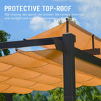 13 Ft. W X 10 Ft. D Aluminum Pergola with Weather-Resistant Retractable Canopy