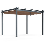 10 X 12 Feet Outdoor Aluminum Retractable Pergola Canopy Shelter Grape Trellis