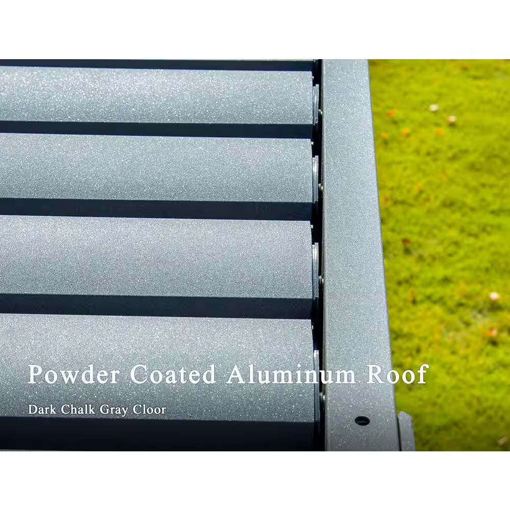 10 Ft. X 13 Ft. Gray Louvered Roof Pergola
