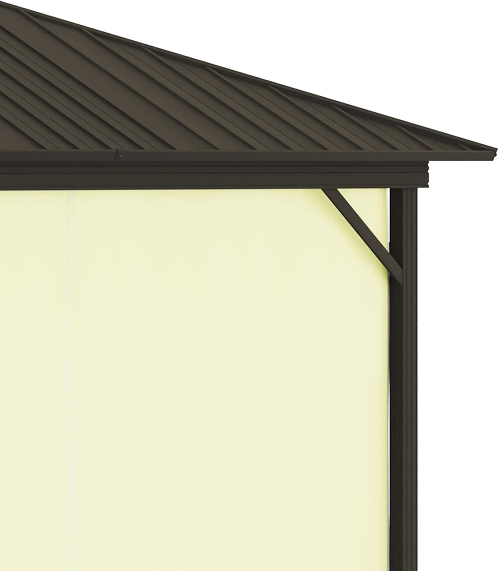 10' X 12' Hardtop Gazebo with Curtains and Netting Cream White