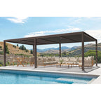 Bronze Louvered Pergola with Adjustable Roof for Deck Backyard Garden Hardtop Gazebo