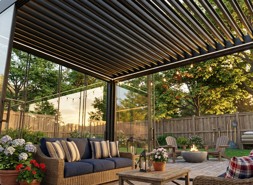 Glass Doors for Gen 1 Pergola (Square handle)