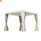 Pergola Louvered Aluminum White 10x10ft Adjustable Roof Drainage