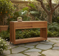 Imperial Grove Outdoor Solid Teak Wood Kitchen Island